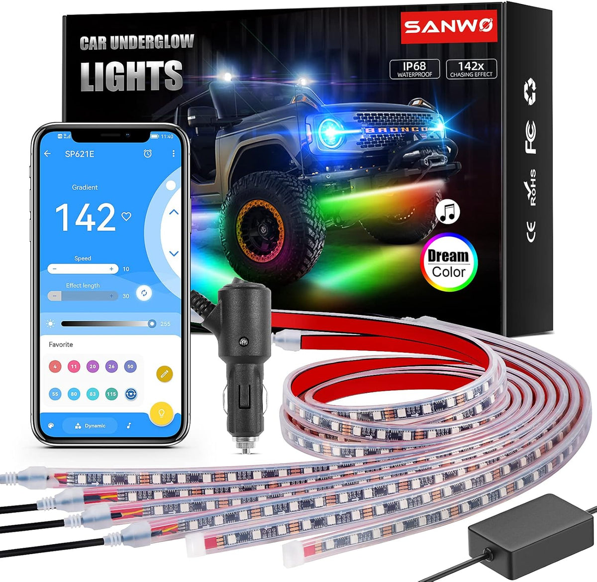 12V Dream Color Waterproof LED Underglow Kit Q467