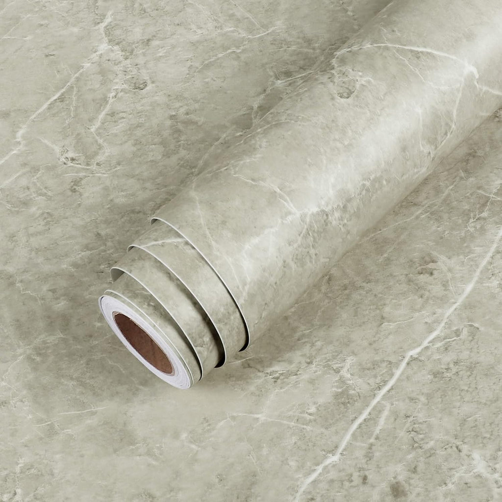 160 x 36 Inch Taupe Marble Peel and Stick Contact Paper J63213