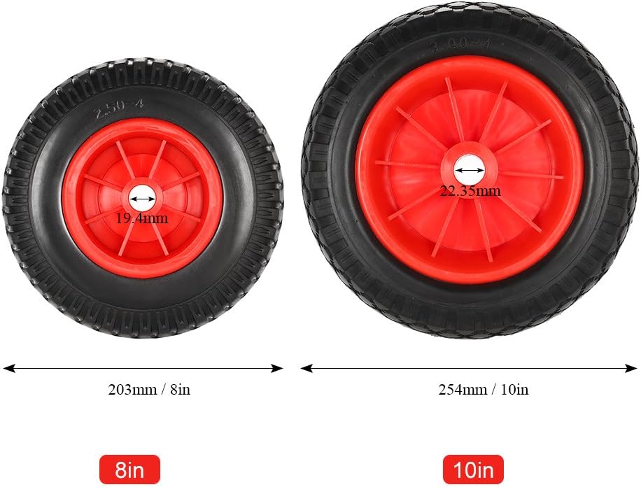 2 Pc Puncture-Proof Kayak Canoe Trolley Cart Tire Q4956