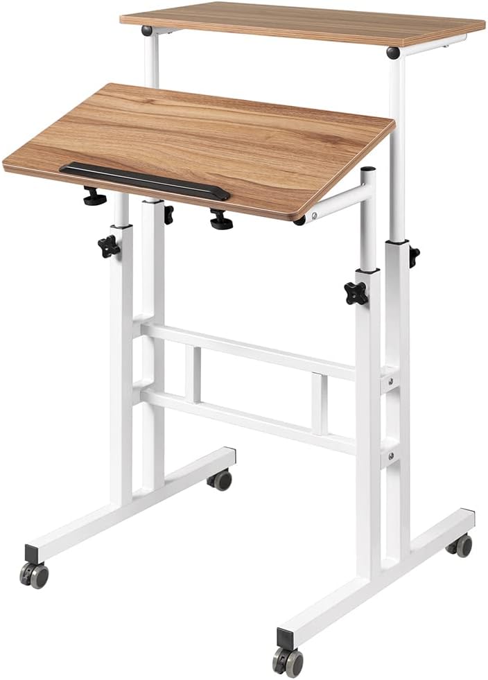 Mobile Standing Desk with Wheels J46329