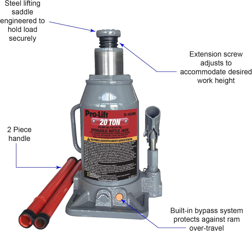 Grey Hydraulic Bottle Jack 20 Ton Capacity E439