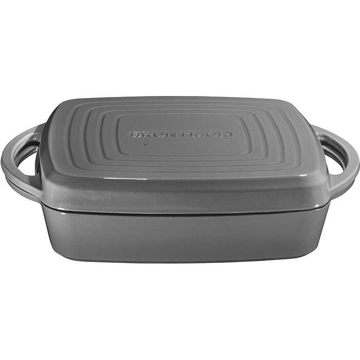 Enameled Cast Iron 11 inch Square Casserole Baking Pan with Griddle Lid Y926