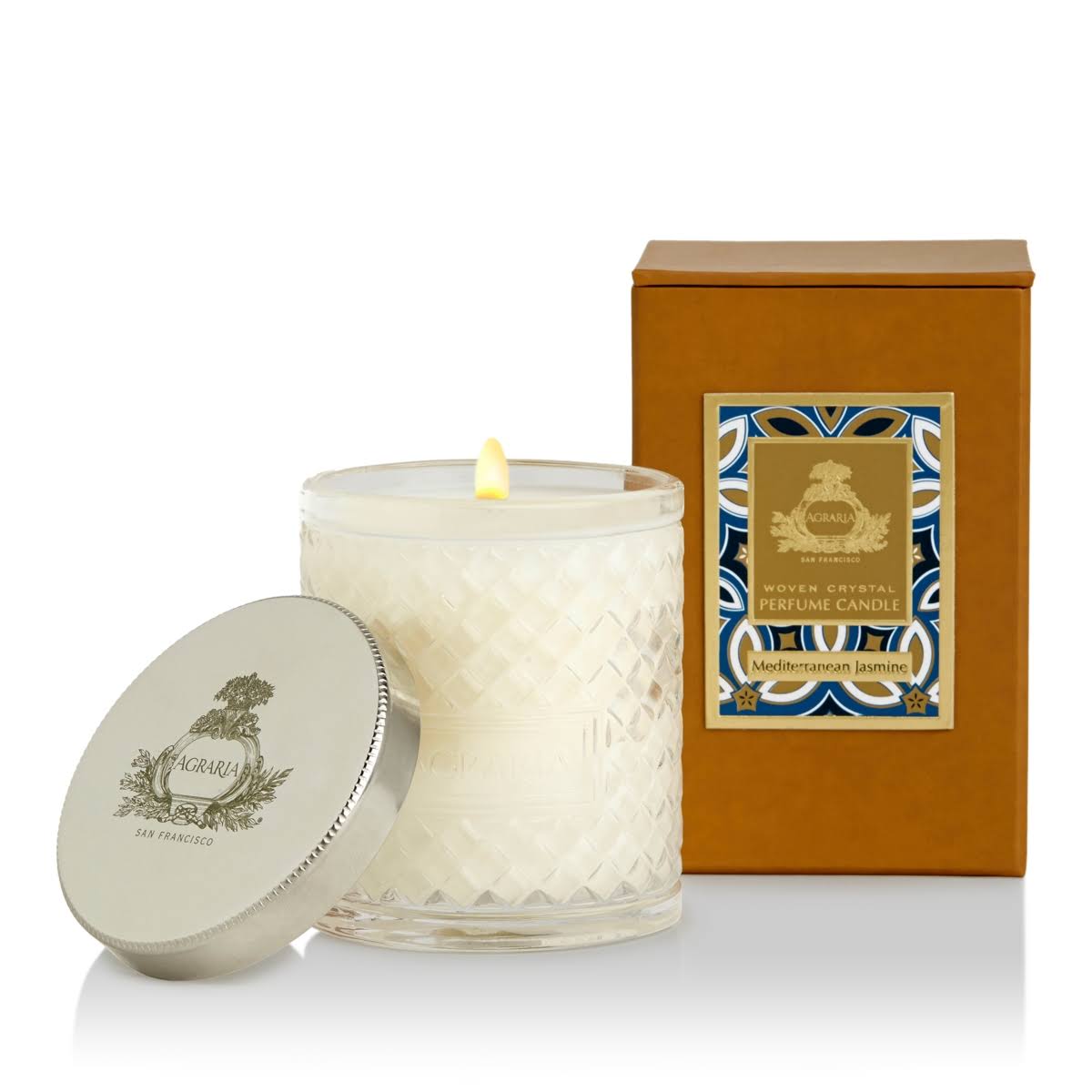 Mediterranean Jasmine Woven Crystal Candle 7 oz K3788
