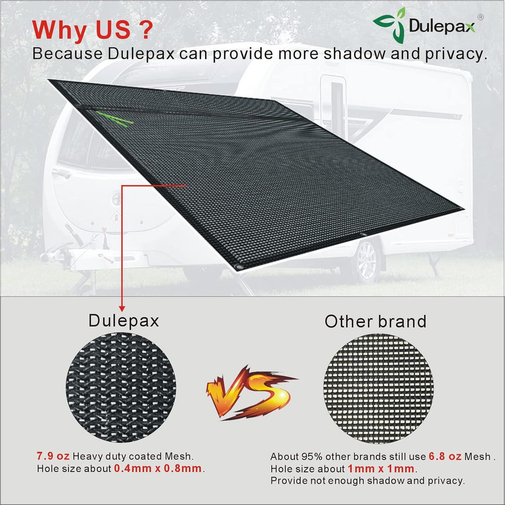 RV Awning Shade Screen with Zipper 8'X16'3'' N677