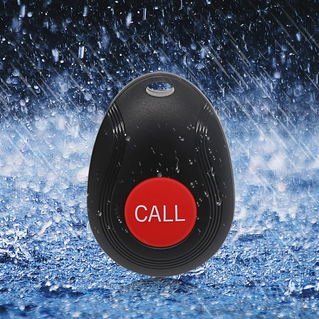 Wireless Caregiver Pager with 3 Number Display Plug-in Receiver 6 Waterproof Transmitters D772