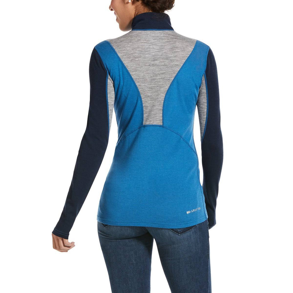 Ladies Wool 1/4 Zip Top Black Z1181