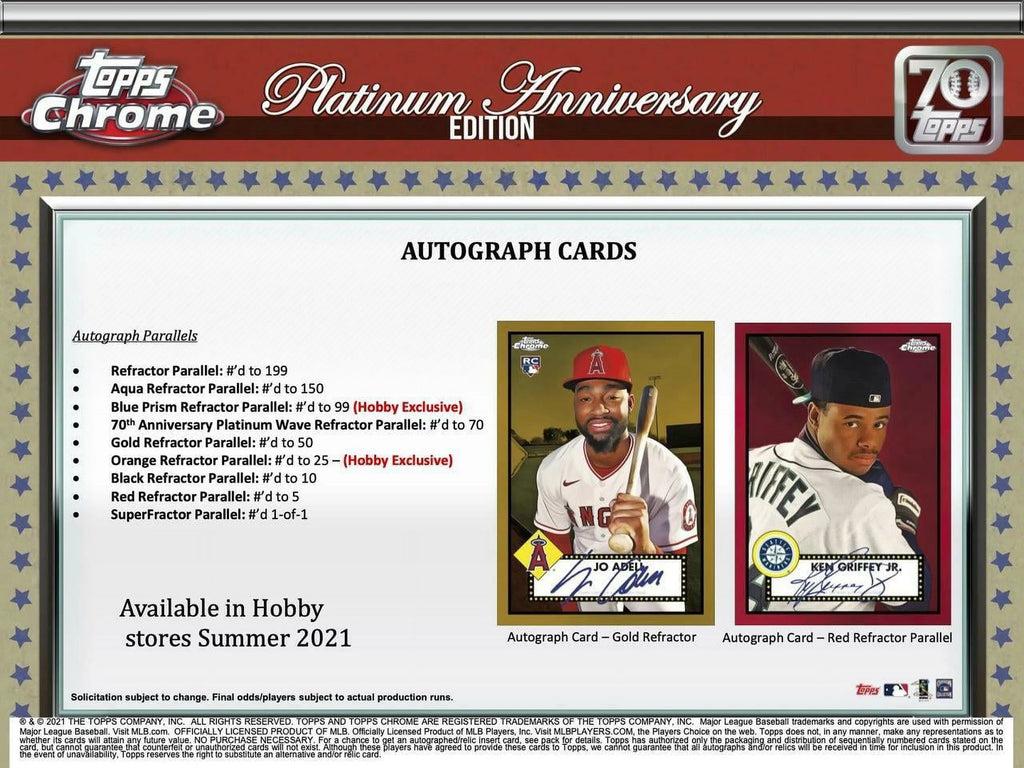 Topps Chrome Baseball Platinum Anniversary Hobby D2209