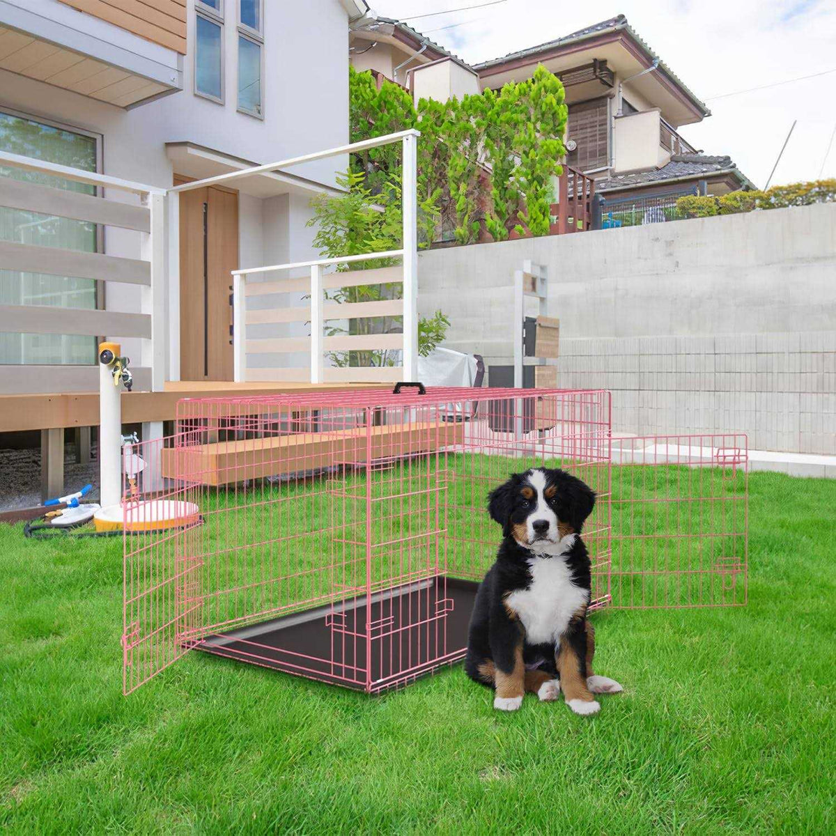 Large Metal Dog Crate Kennel with Divider A6207