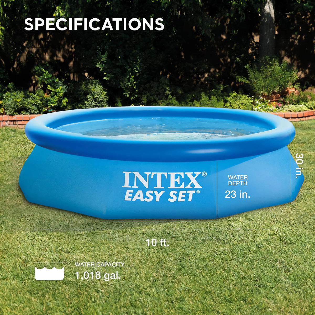 10 Ft x 30 In Inflatable Round Swimming Pool D982