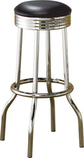 Contemporary Black Bar Stool Set of 2 Y357715