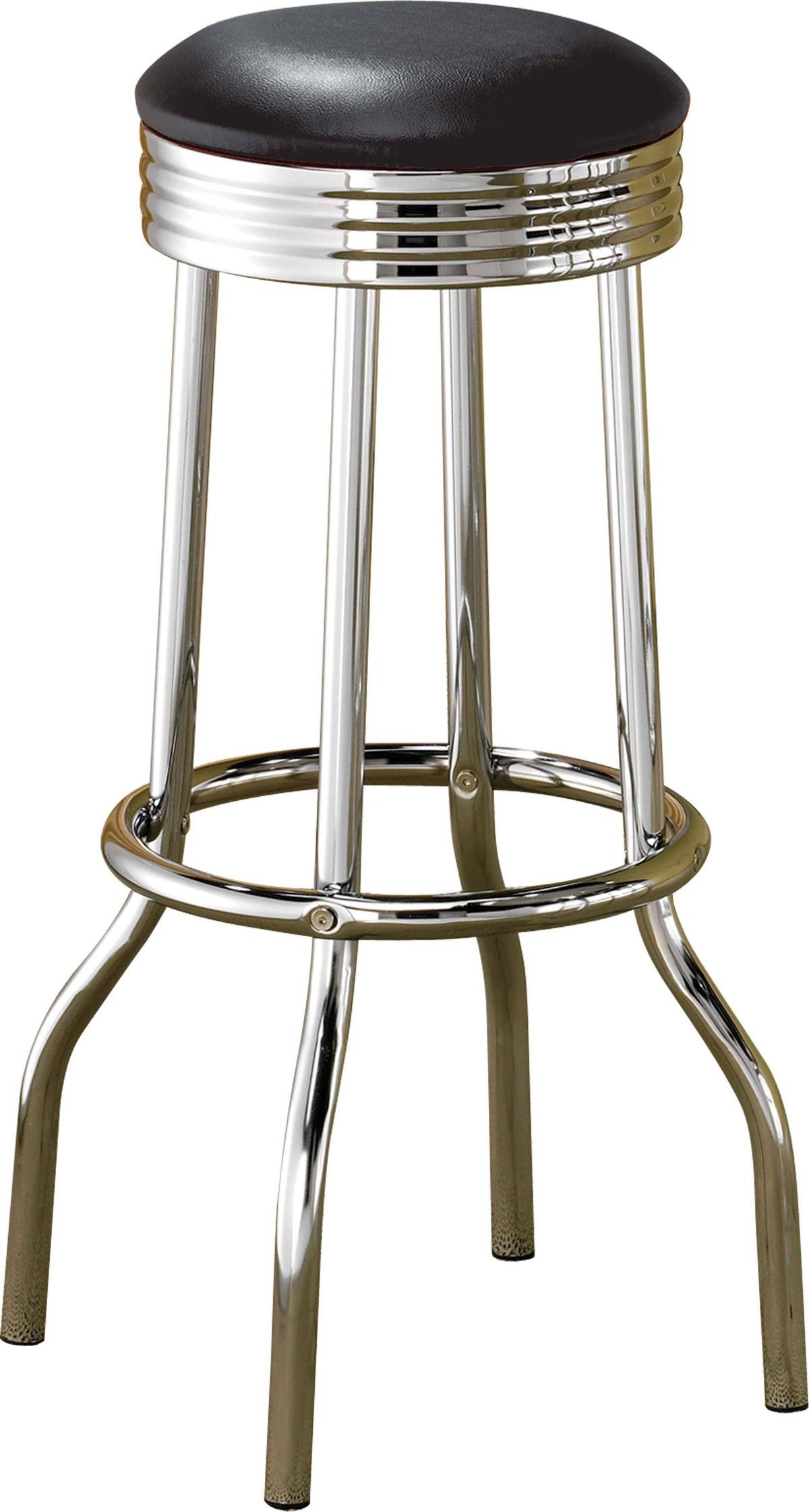 Contemporary Black Bar Stool Set of 2 Y357715