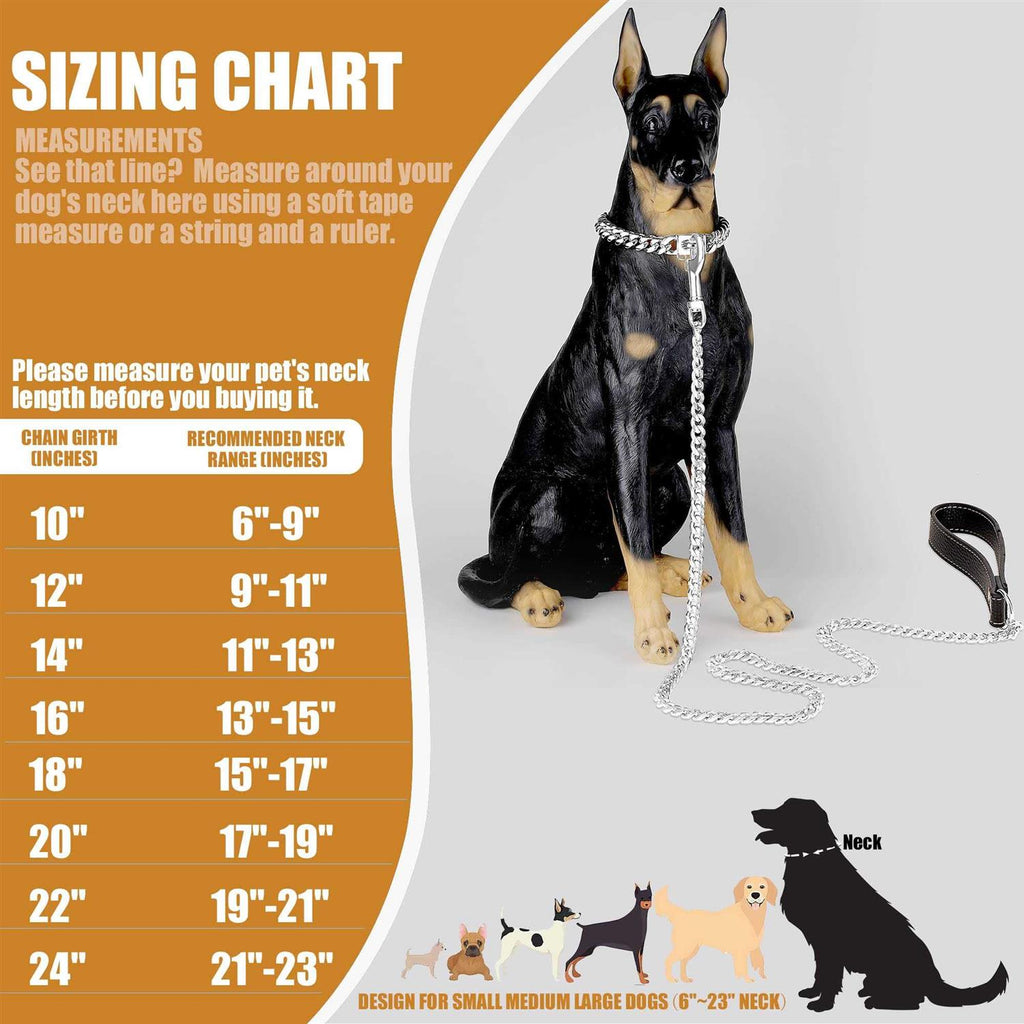 Gold Chain Cuban Link Stainless Steel Dog Collar D837
