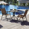 3PCS Bistro Set with Folding Chairs Table U899