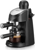3.5 Bar 4 Cup Steam Espresso Cappuccino Maker with Milk Frother, Black K4147