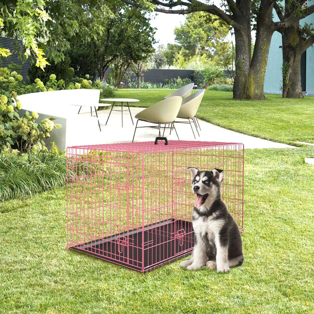 Large Metal Dog Crate Kennel with Divider A6207