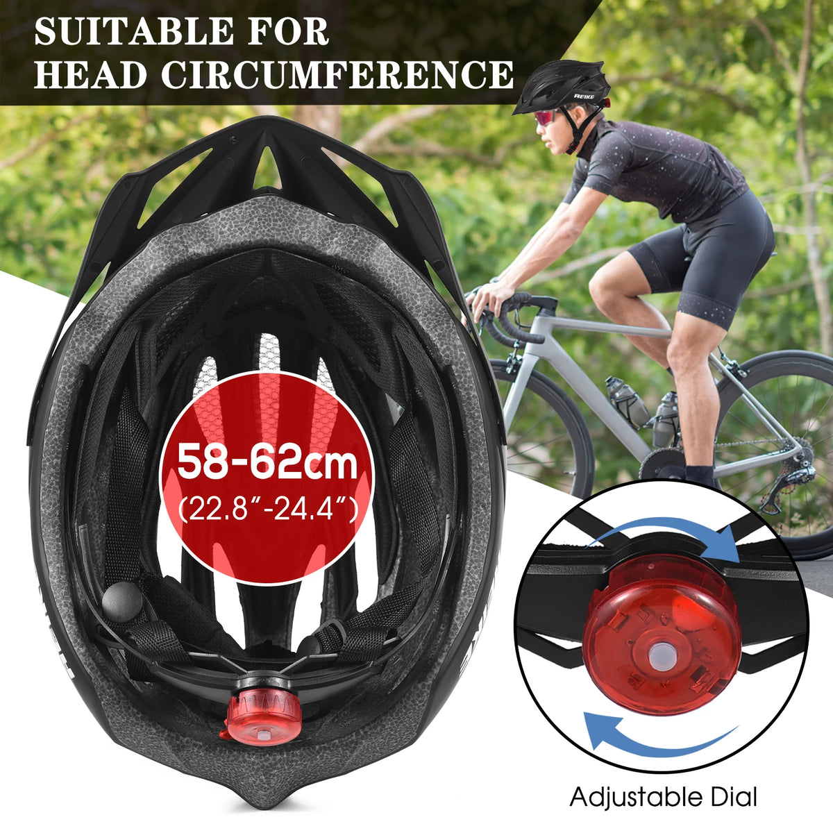 Lightweight Bicycle Helmet with LED Light Q58904