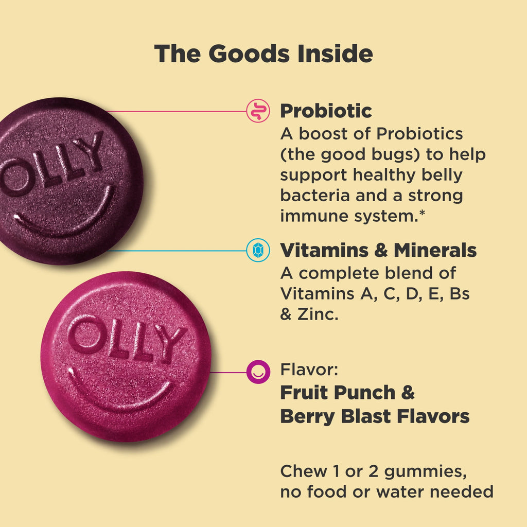 Kids Multivitamin Probiotic Gummy, Berry, 100 Ct W80092