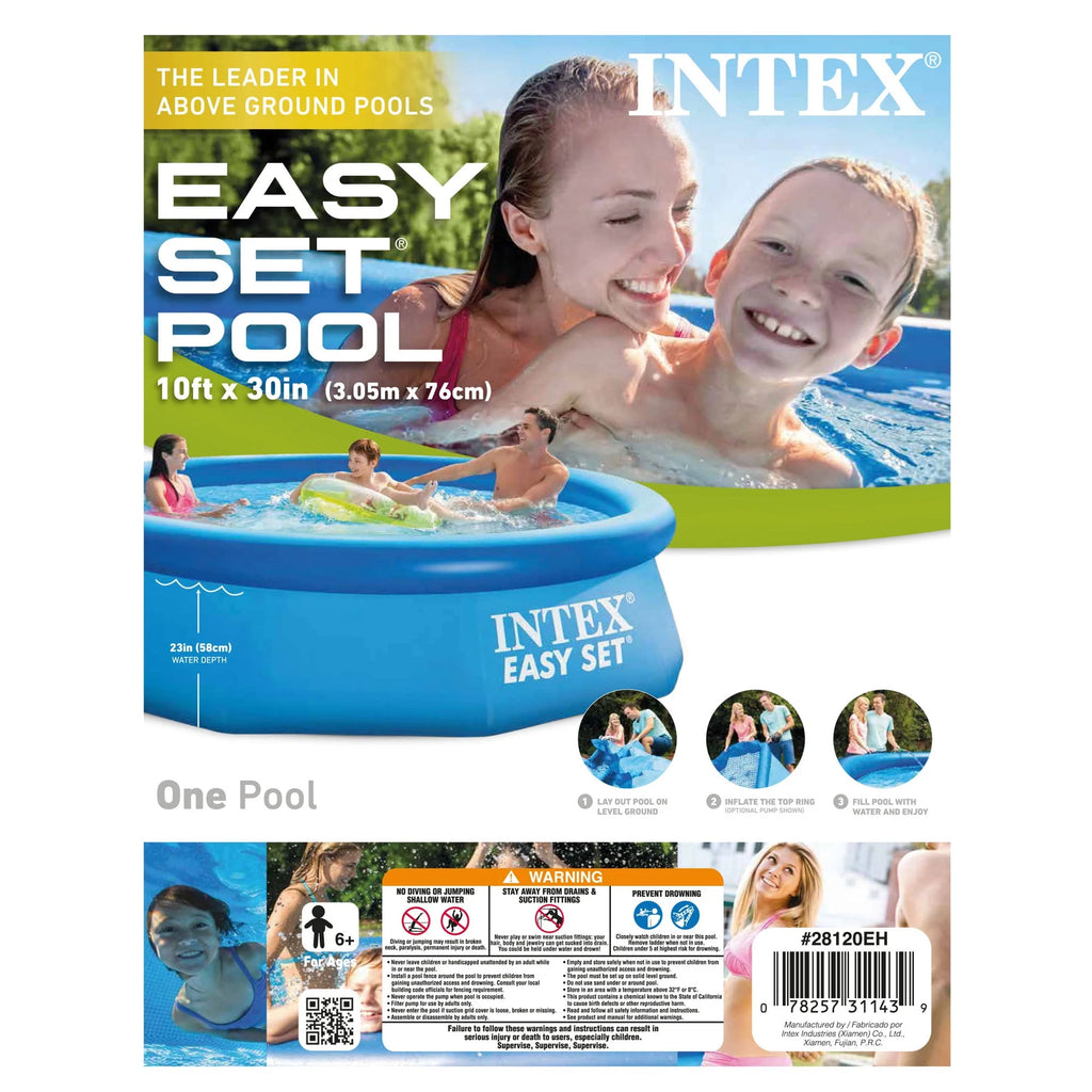 10 Ft x 30 In Inflatable Round Swimming Pool D982