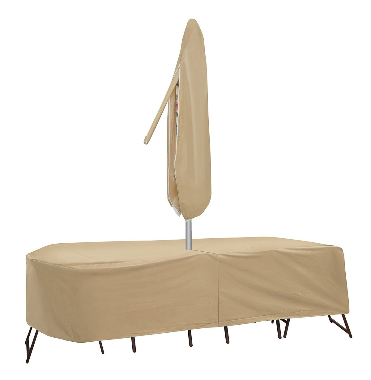 Oval Table and High Back Chair Cover with Umbrella Hole Y769060
