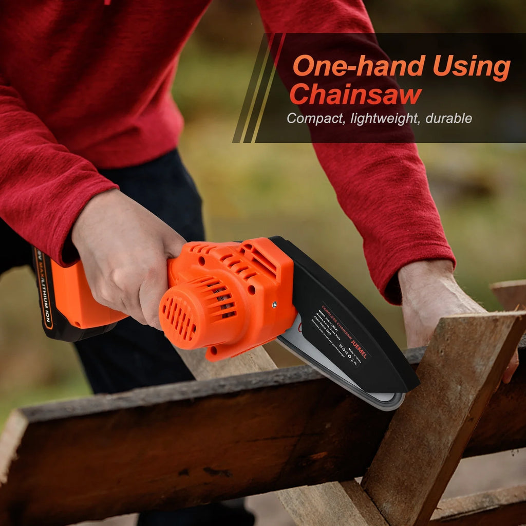 4-inch Cordless Mini Chainsaw with 2 Batteries G455