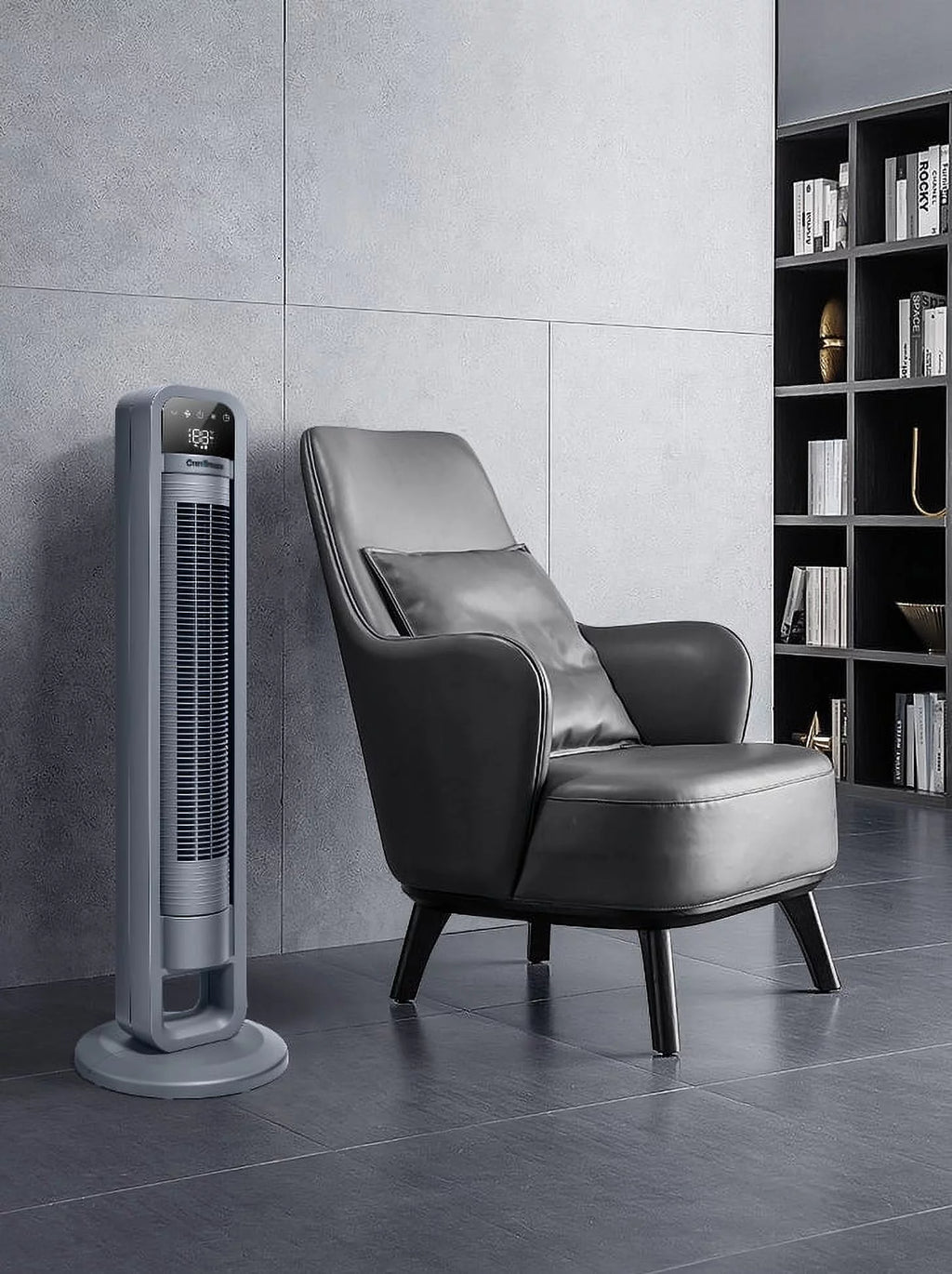 38 Tower Fan, 90 Oscillating Fan, Gray V171
