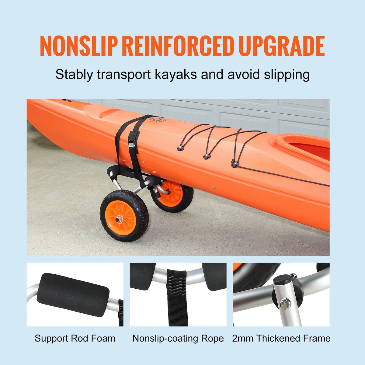 Foldable Kayak Cart with 10'' Solid Tires Z4131