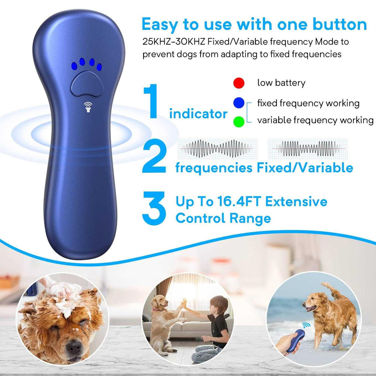 Anti Barking Device Rechargeable Ultrasonic Dog Bark Deterrent V240035