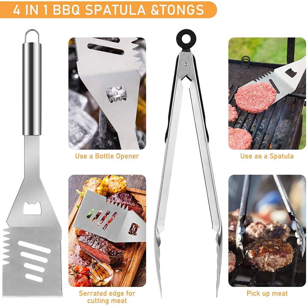 41Pcs Stainless Steel BBQ Grill Tool Set with Storage Bag I5849