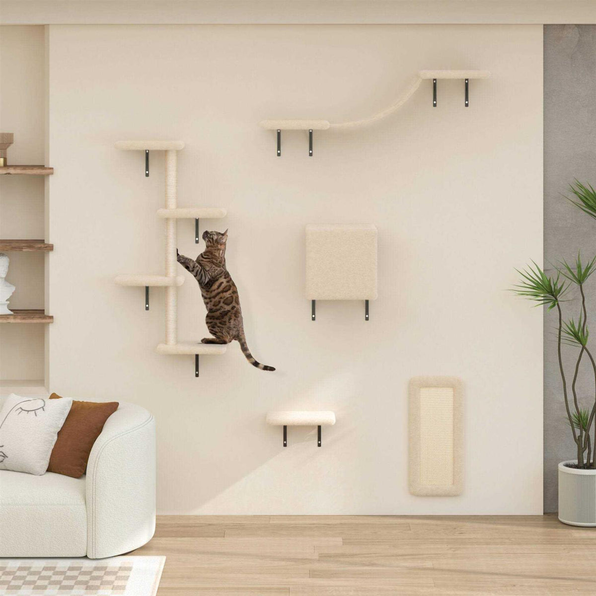 Wall Mounted Shelves Set Cat Tree R7588