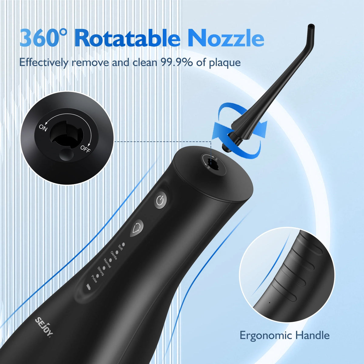 Cordless Water Flosser 300ML Rechargeable Oral Irrigator 5 Jet Tips S811