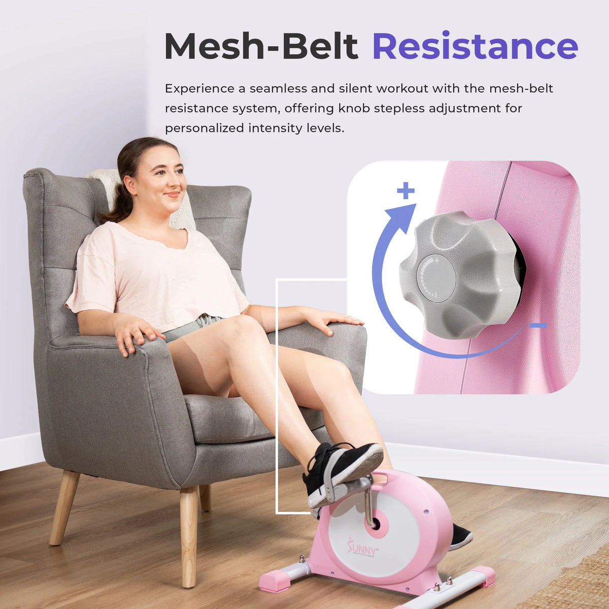 Pink Under Desk Mini Pedal Exerciser O908305