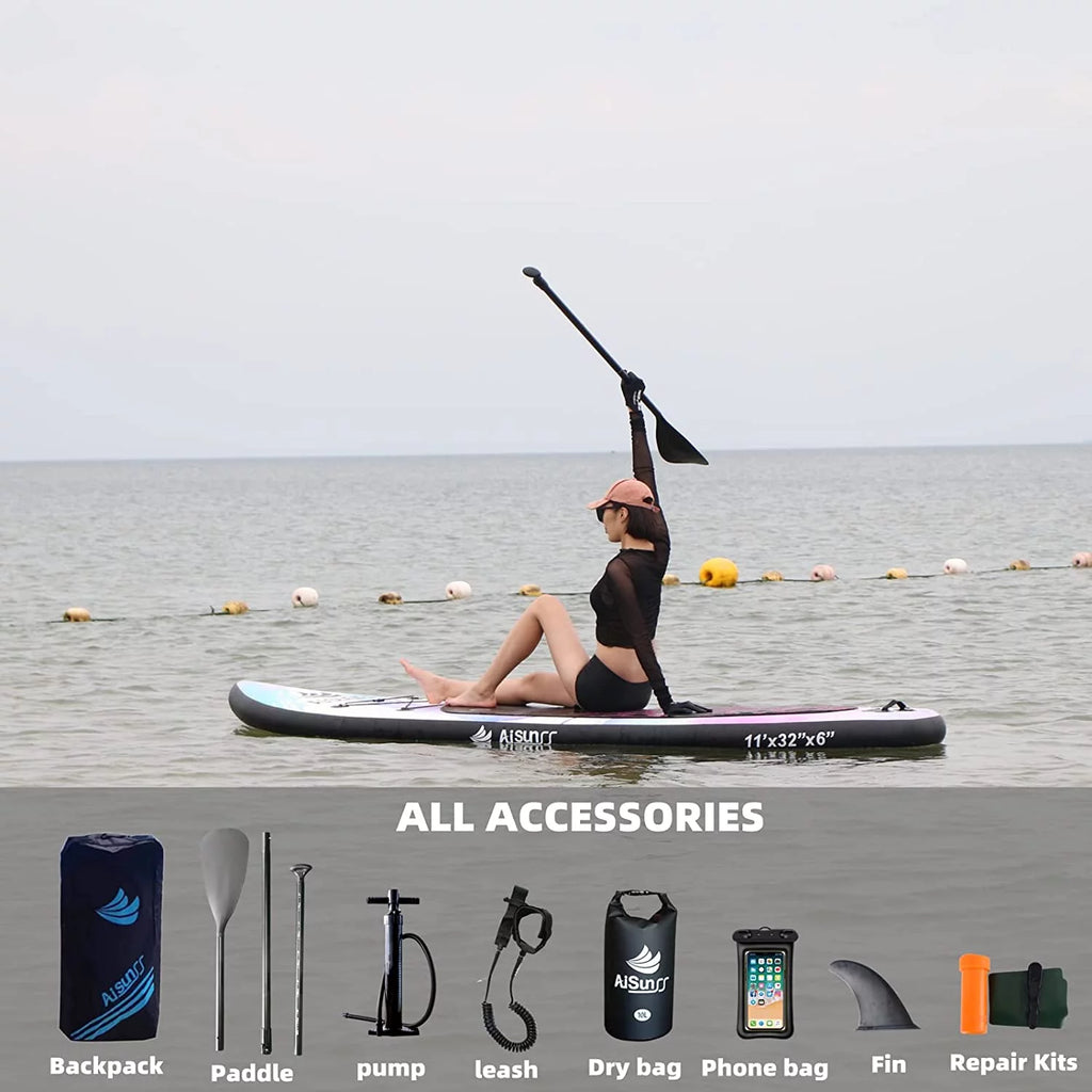 Inflatable Stand up Paddle Board 11ft Purple C195