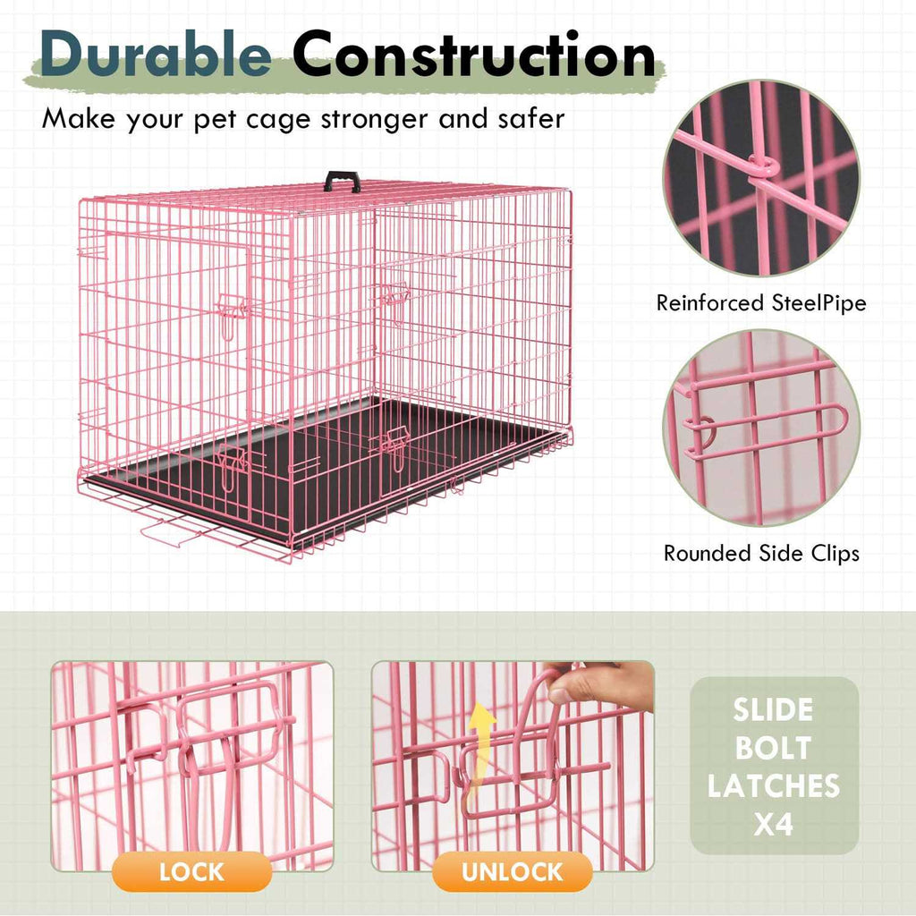Large Metal Dog Crate Kennel with Divider A6207