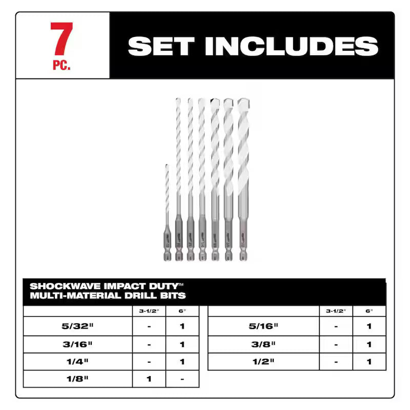 Carbide Hammer Drill and Multi-Material Bit Set 17-Piece P97585