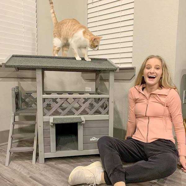 Outdoor & Indoor Cat House H655