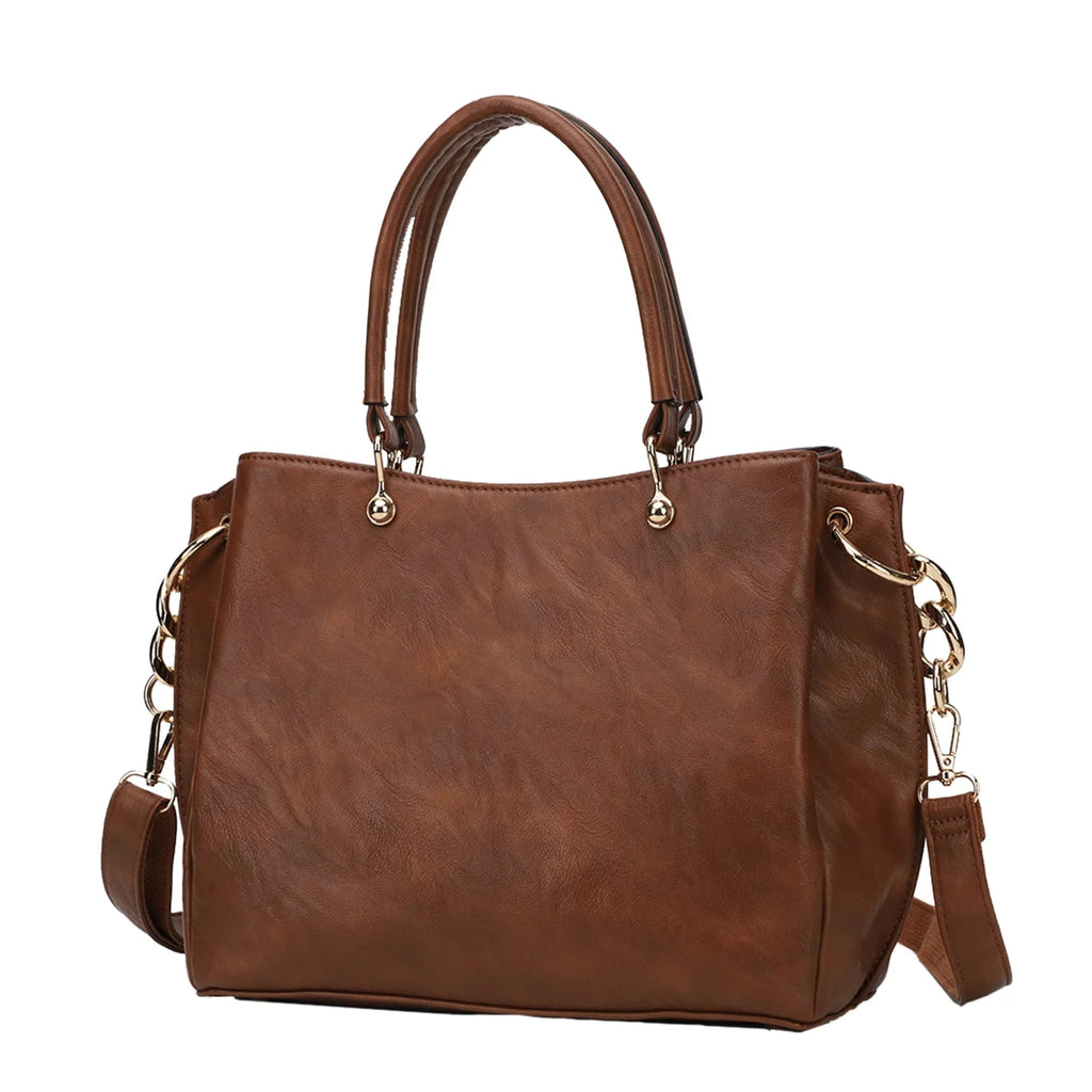 Large PU Leather Multi-Pocket Tote Bag Z4750