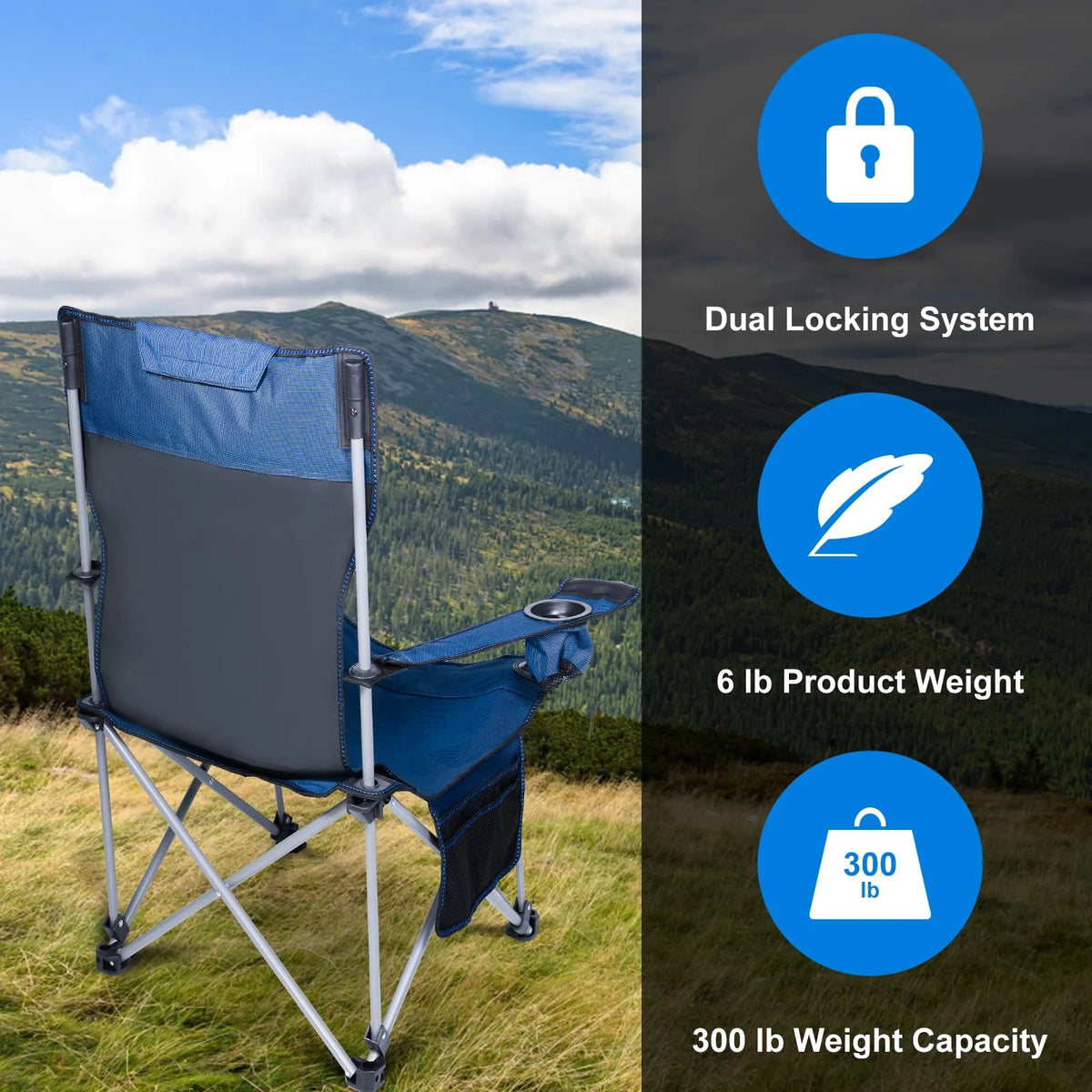 Adjustable Outdoor Folding Chair with Footrest P40647