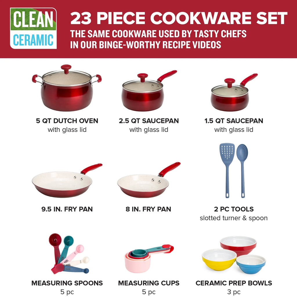 23 Piece Non-Stick Ceramic Aluminum Cookware Set V8772