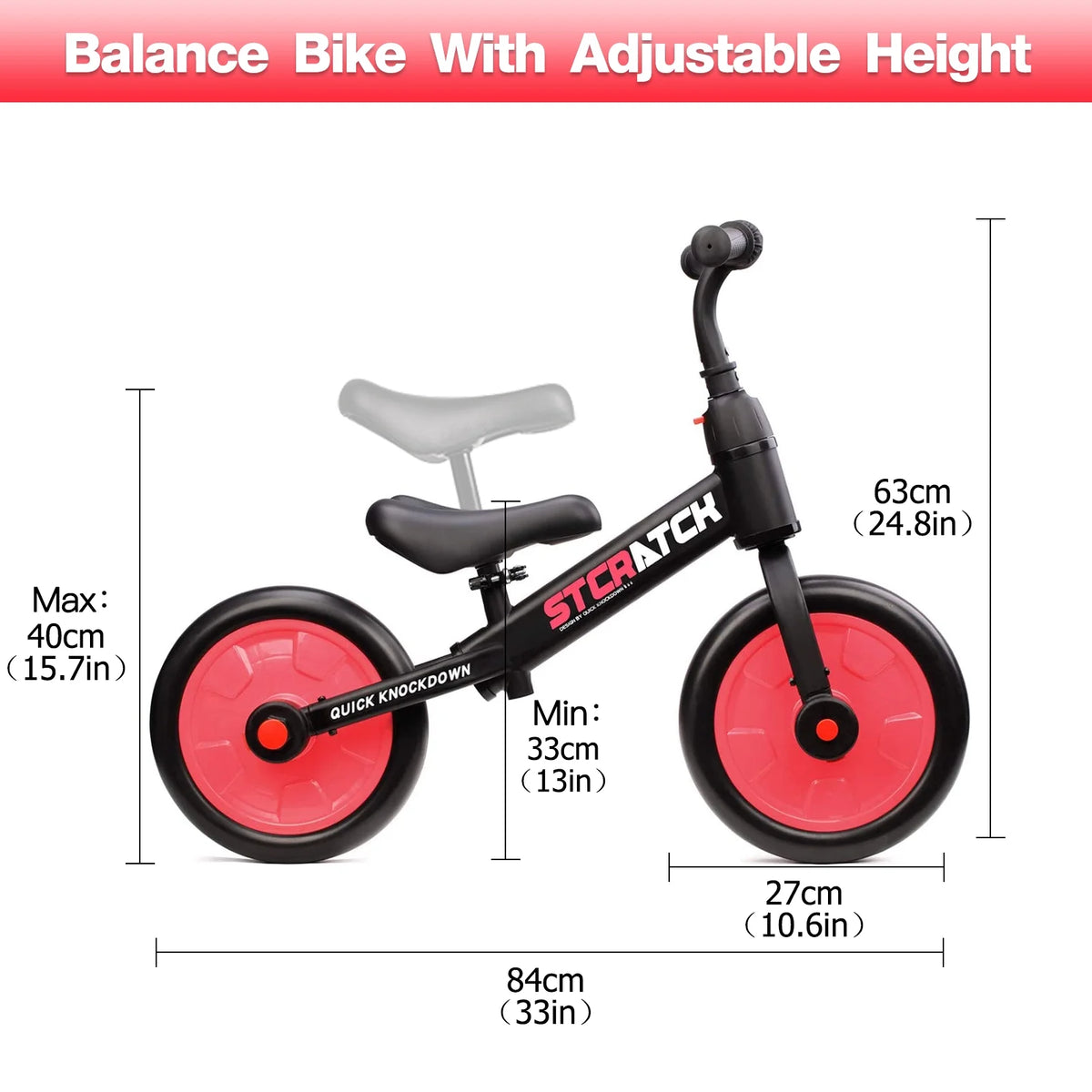 4 in 1 Toddlers Balance Bike with Pedals and Training Wheels R167603