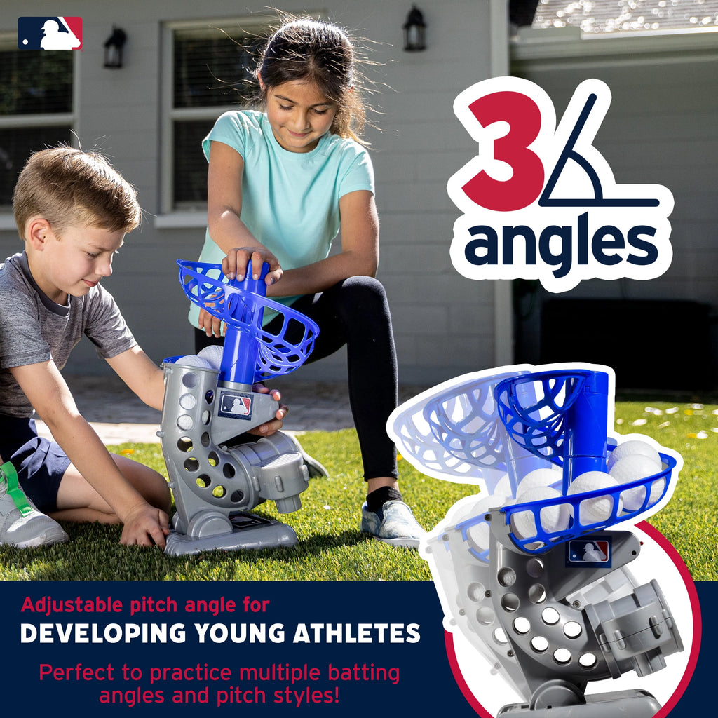 Kids Baseball Pitching Machine Height Adjustable 6 Plastic Balls U67936