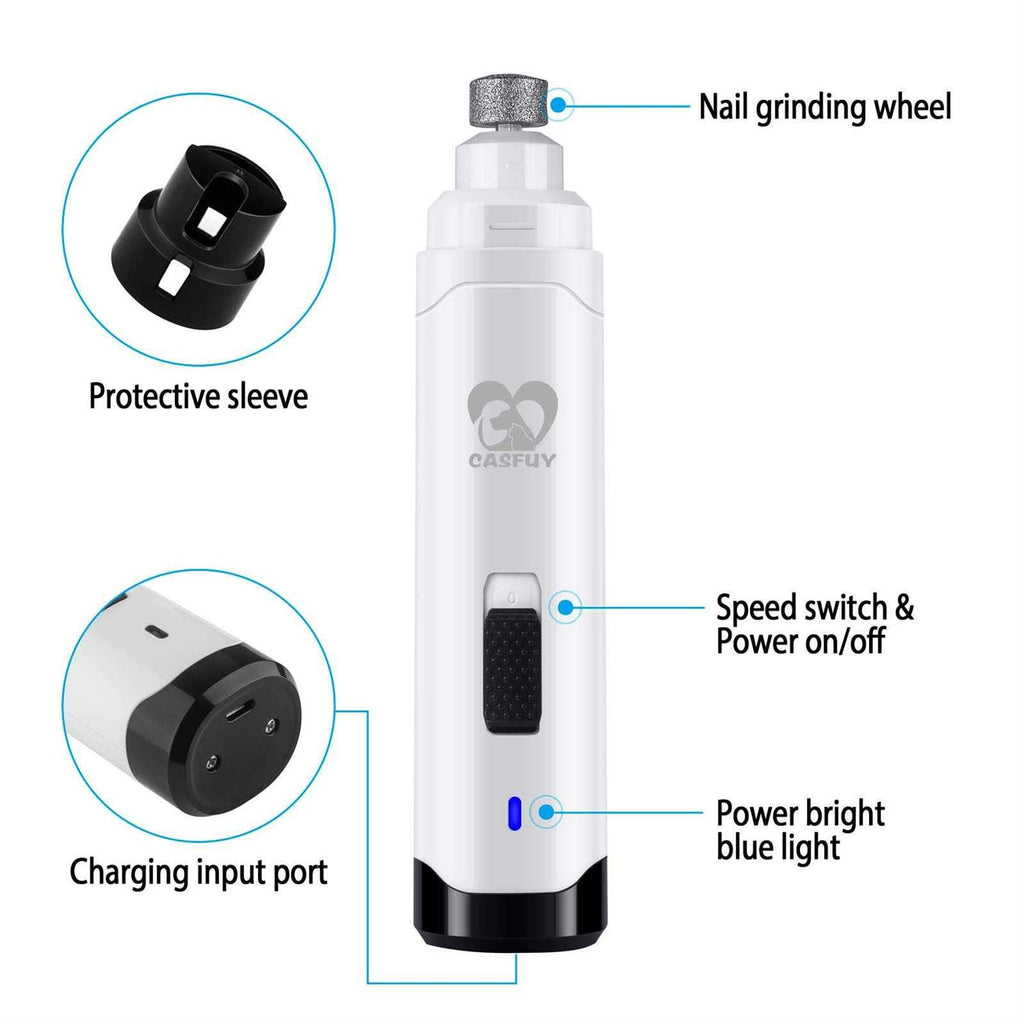Dog Nail Grinder 2-Speed Electric Rechargeable Pet Nail Trimmer P9485