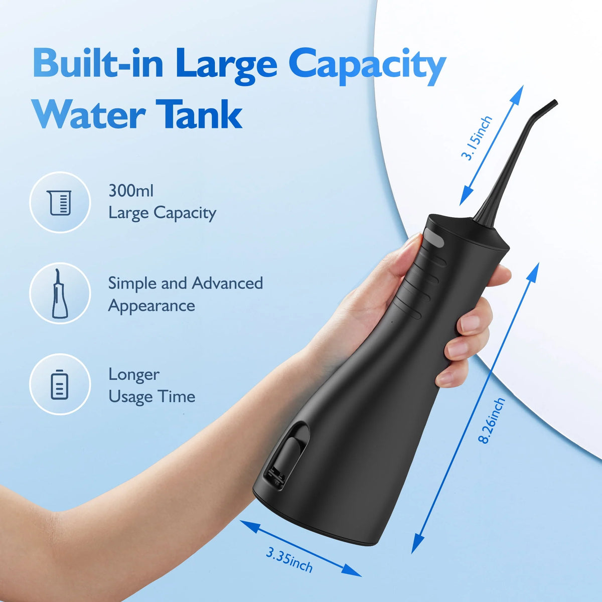 Cordless Water Flosser 300ML Rechargeable Oral Irrigator 5 Jet Tips S811