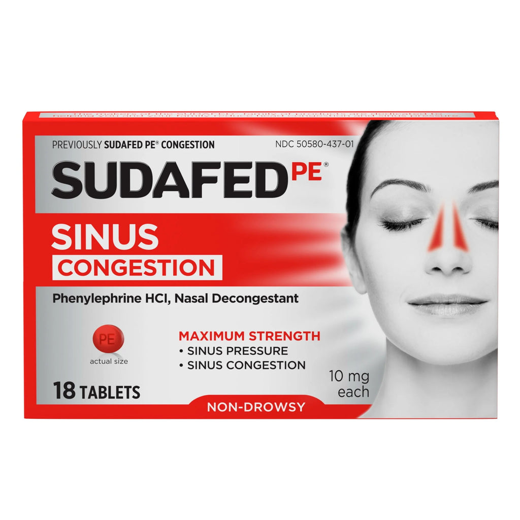 Non-Drowsy Sinus Decongestant, 18 Ct L610461
