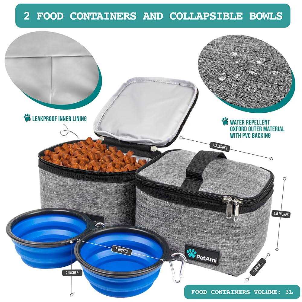 Dog Travel Bag with Food Container and Bowls Q992031