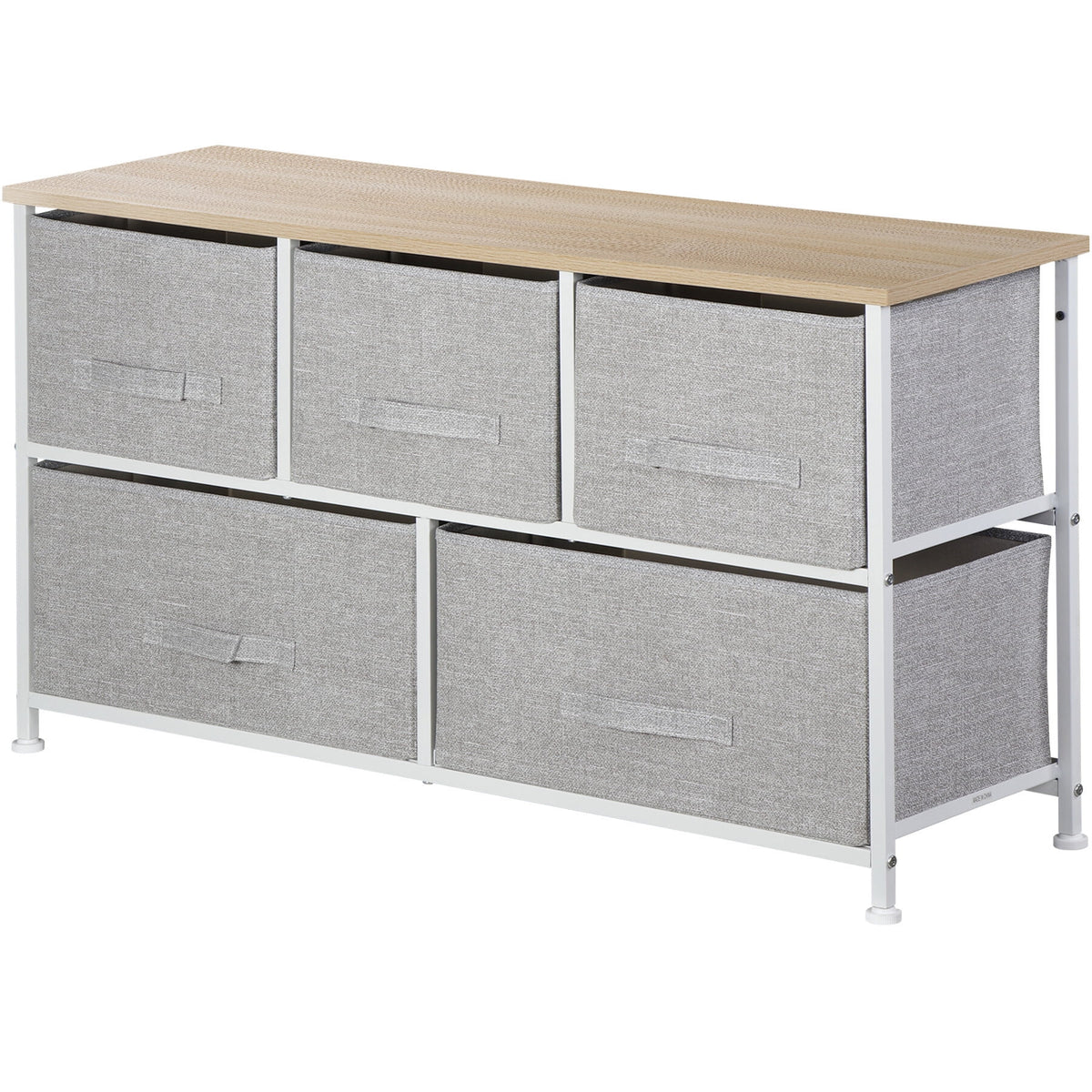 Brown 5 Drawer Fabric Dresser G79450