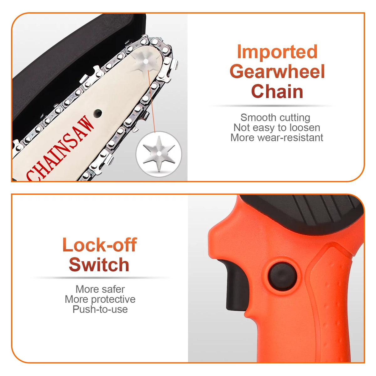 4-inch Cordless Mini Chainsaw with 2 Batteries G455