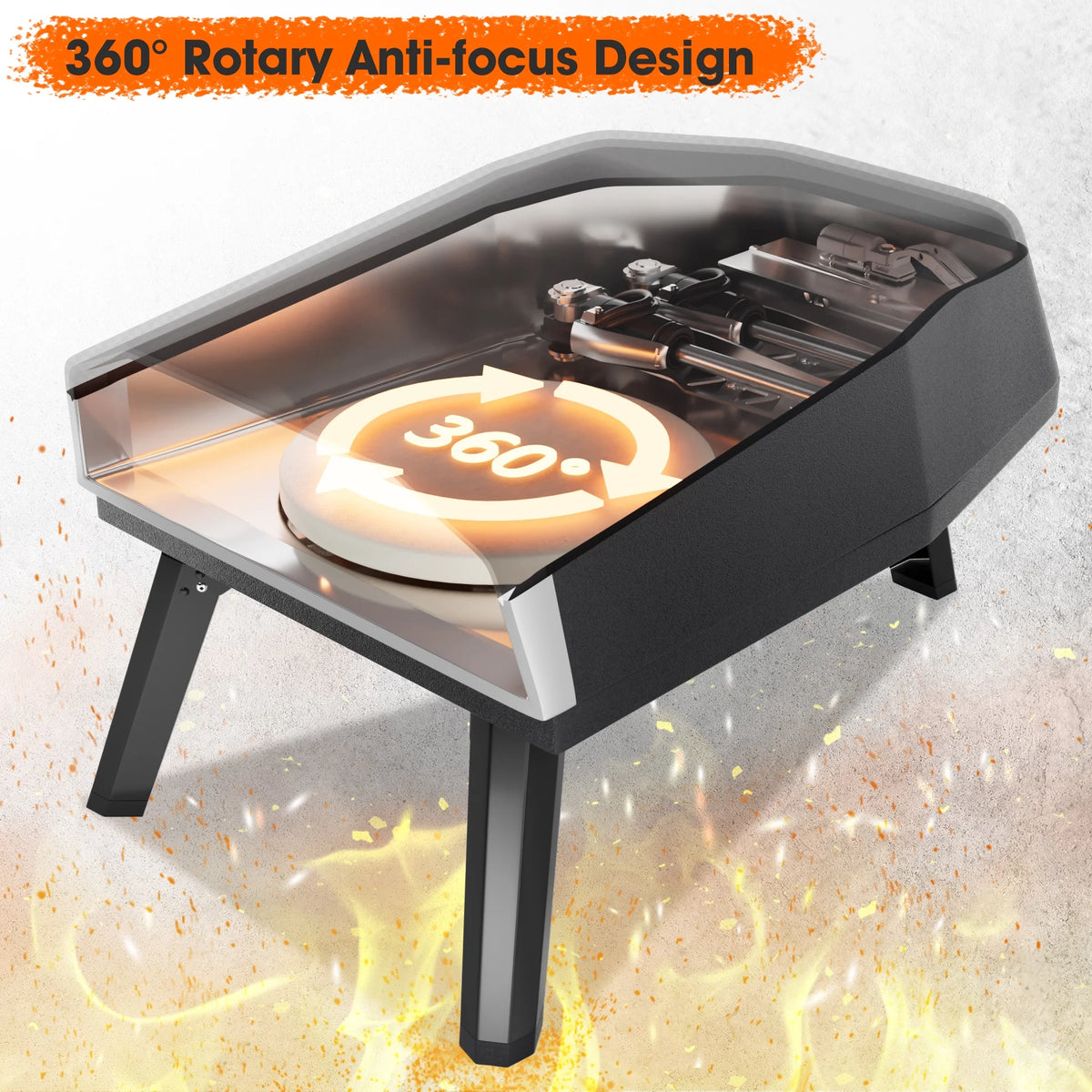 Portable Gas Propane Pizza Oven with Pizza Peel, 13 Pizza Stone, Pizza Cutter & Carry X84368