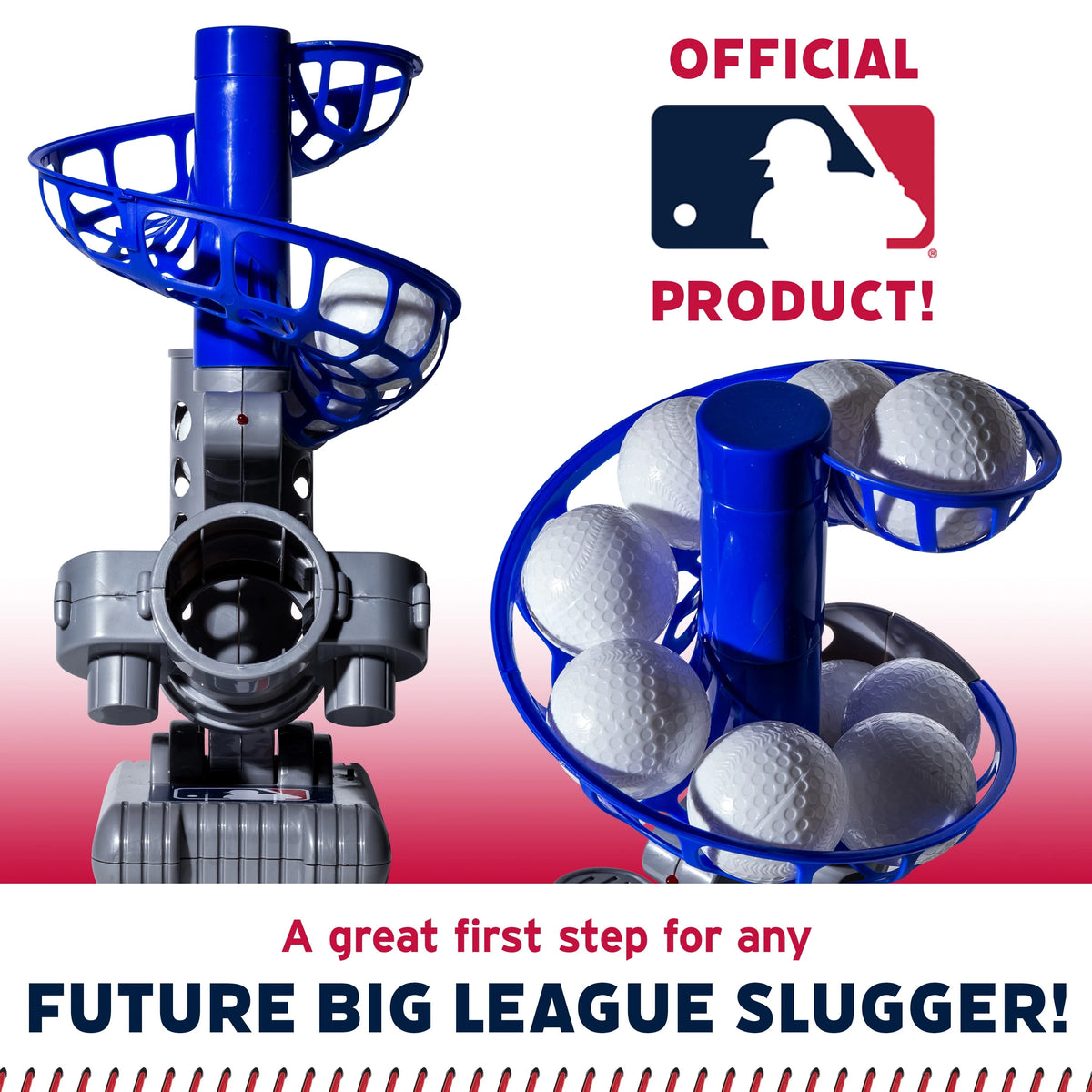 Kids Baseball Pitching Machine Height Adjustable 6 Plastic Balls U67936