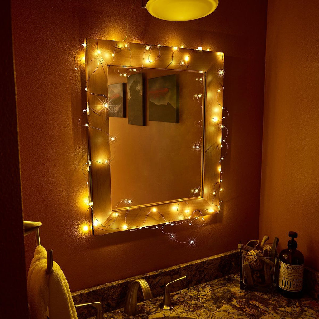 Warm White Copper Wire Lights with Remote W740099