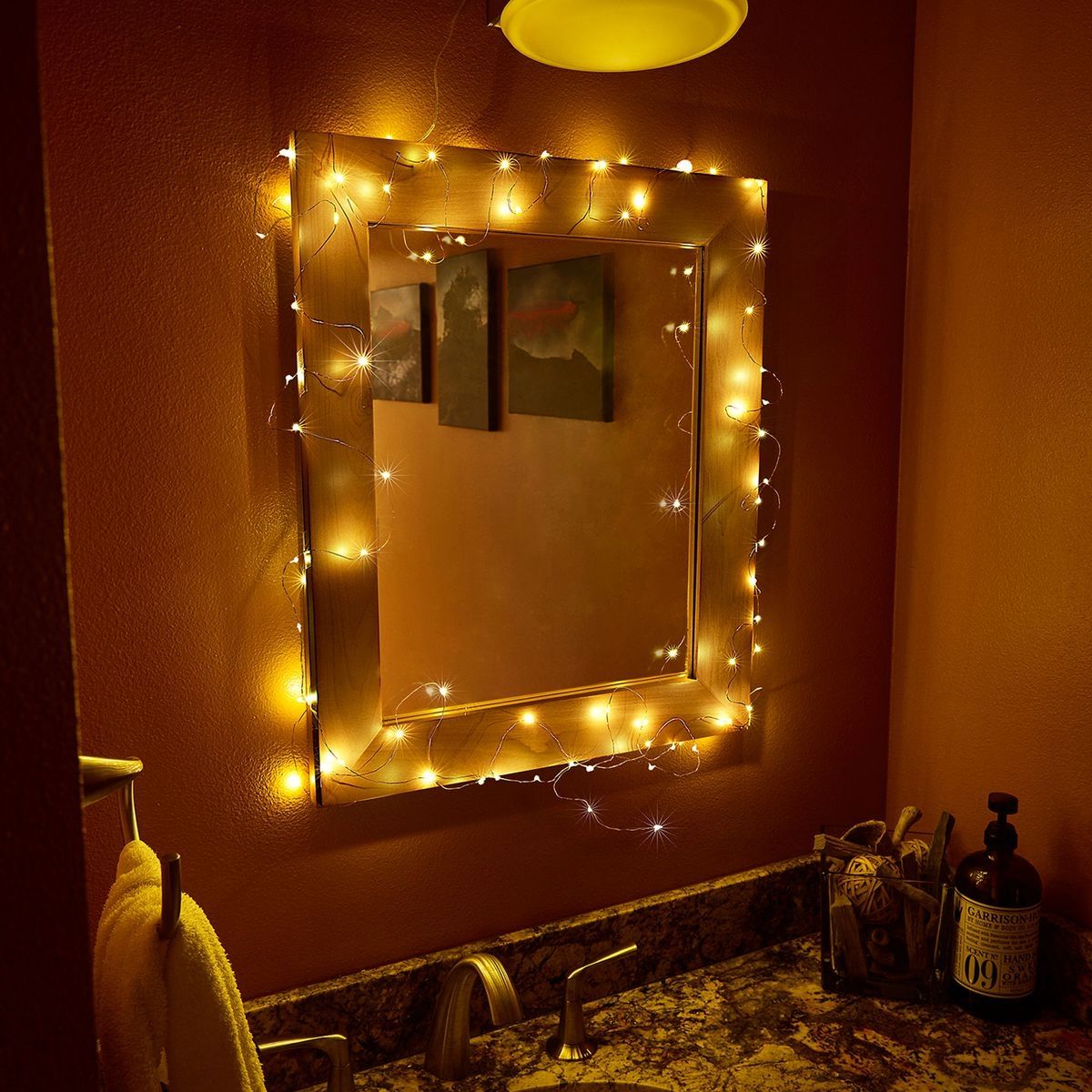 Warm White Copper Wire Lights with Remote W740099